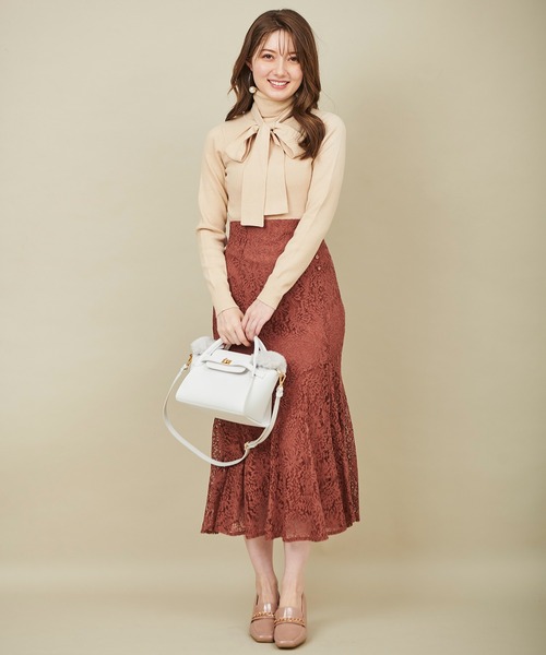 31 Sons de mode（トランテアン　ソン　ドゥ　モード）の「裾フレア切替レーススカート（スカート・レディース・ベージュ/ブルー/ピンク・36/38）」の16枚目の写真