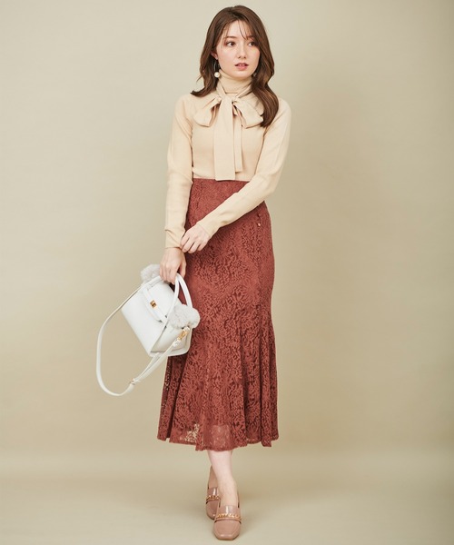31 Sons de mode（トランテアン　ソン　ドゥ　モード）の「裾フレア切替レーススカート（スカート・レディース・ベージュ/ブルー/ピンク・36/38）」の15枚目の写真