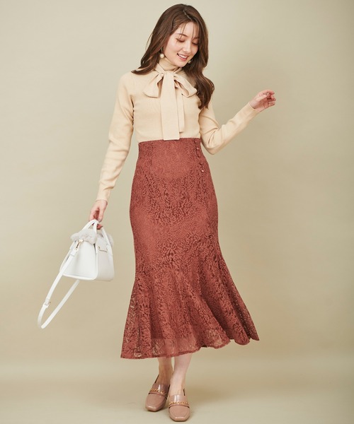 31 Sons de mode（トランテアン　ソン　ドゥ　モード）の「裾フレア切替レーススカート（スカート・レディース・ベージュ/ブルー/ピンク・36/38）」の13枚目の写真