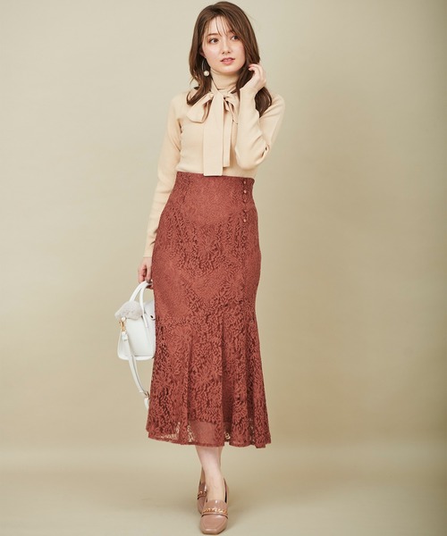 31 Sons de mode（トランテアン　ソン　ドゥ　モード）の「裾フレア切替レーススカート（スカート・レディース・ベージュ/ブルー/ピンク・36/38）」の14枚目の写真