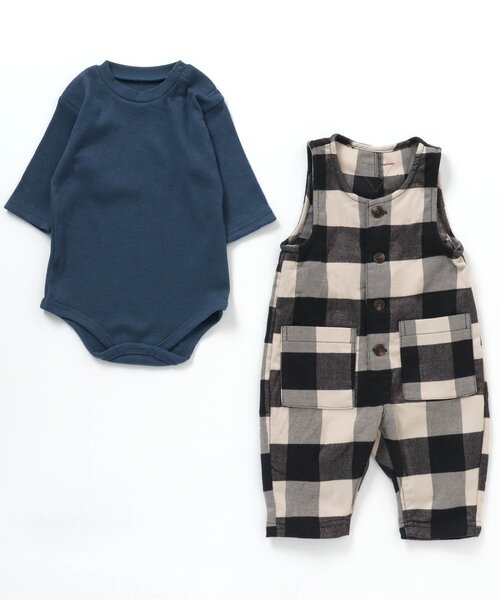 BREEZE(ブリーズ)の「男児2Pセットサロペット(ロンパース・キッズ・ブラック/ブラウン・70/80)」の10枚目の写真