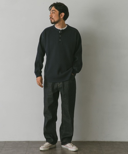 URBAN RESEARCH DOORS(アーバンリサーチドアーズ)の「『UR TECH』ワッフルヘンリーネックTシャツ(Tシャツ/カットソー・メンズ・ベージュ系その他/グリーン/ネイビー/ブラック・MEDIUM/LARGE)」の15枚目の写真