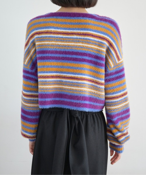 FREE'S MART（フリーズマート）の「シャギーボーダーショート丈ニット（ニット/セーター・レディース・ブルー系その他/イエロー系その他/ピンク系その他・FREE）」の6枚目の写真