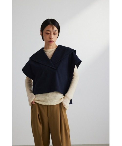 STYLEMIXER(スタイルミキサー)の「ビッグカラーベスト(ベスト・レディース・ライトグレー/ネイビー・FREE)」の11枚目の写真