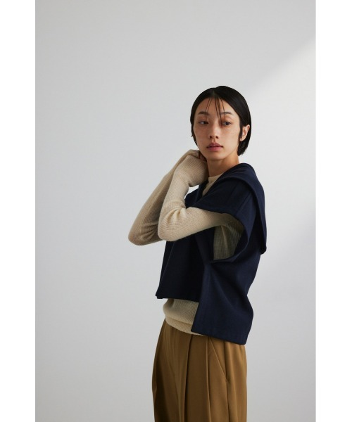 STYLEMIXER(スタイルミキサー)の「ビッグカラーベスト(ベスト・レディース・ライトグレー/ネイビー・FREE)」の12枚目の写真