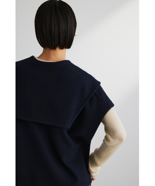 STYLEMIXER(スタイルミキサー)の「ビッグカラーベスト(ベスト・レディース・ライトグレー/ネイビー・FREE)」の14枚目の写真