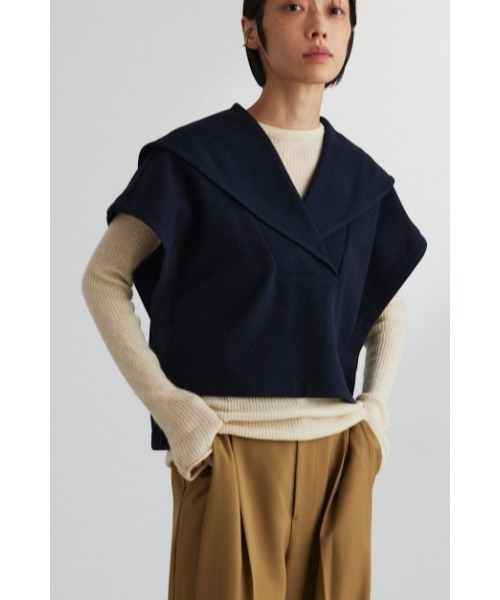 STYLEMIXER(スタイルミキサー)の「ビッグカラーベスト(ベスト・レディース・ライトグレー/ネイビー・FREE)」の9枚目の写真