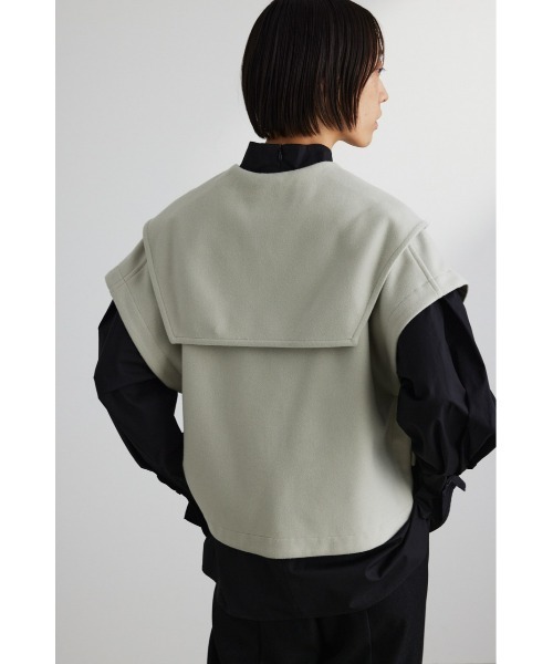 STYLEMIXER(スタイルミキサー)の「ビッグカラーベスト(ベスト・レディース・ライトグレー/ネイビー・FREE)」の5枚目の写真