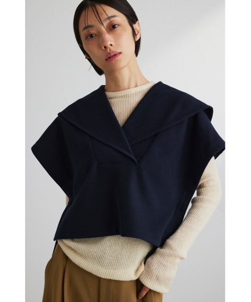 STYLEMIXER(スタイルミキサー)の「ビッグカラーベスト(ベスト・レディース・ライトグレー/ネイビー・FREE)」の17枚目の写真