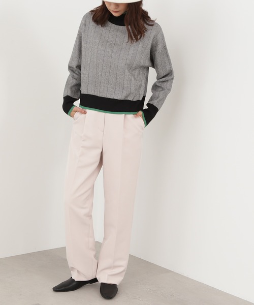 N.（N. Natural Beauty Basic）（エヌエヌナチュラルビューティーベーシック）の「【S Size Line】◆ストレッチタックストレートカラーパンツ（スラックス・レディース・パープル/ブラック/ナチュラル/イエロー・SMALL/MEDIUM）」の3枚目の写真