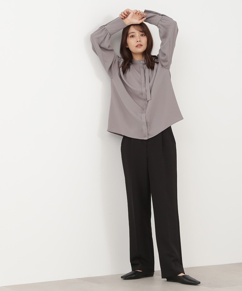 N.（N. Natural Beauty Basic）（エヌエヌナチュラルビューティーベーシック）の「【S Size Line】◆ストレッチタックストレートカラーパンツ（スラックス・レディース・パープル/ブラック/ナチュラル/イエロー・SMALL/MEDIUM）」の17枚目の写真