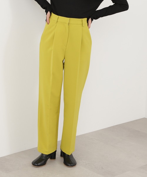 N.（N. Natural Beauty Basic）（エヌエヌナチュラルビューティーベーシック）の「【S Size Line】◆ストレッチタックストレートカラーパンツ（スラックス・レディース・パープル/ブラック/ナチュラル/イエロー・SMALL/MEDIUM）」の5枚目の写真