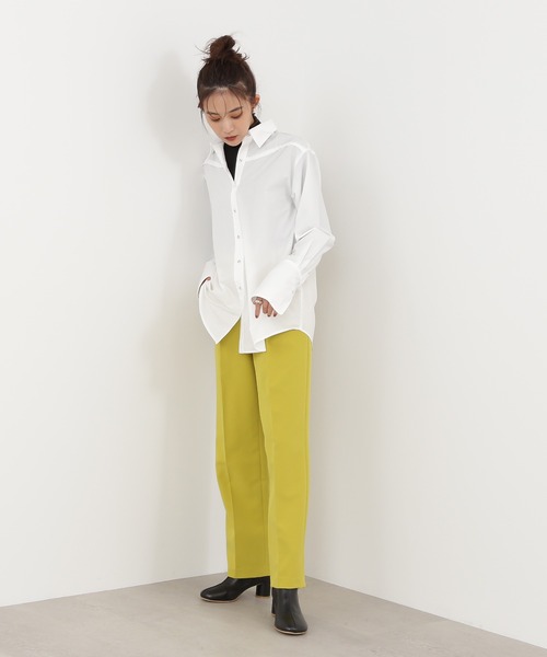 N.（N. Natural Beauty Basic）（エヌエヌナチュラルビューティーベーシック）の「【S Size Line】◆ストレッチタックストレートカラーパンツ（スラックス・レディース・パープル/ブラック/ナチュラル/イエロー・SMALL/MEDIUM）」の18枚目の写真