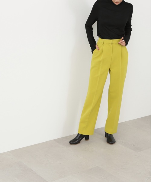 N.（N. Natural Beauty Basic）（エヌエヌナチュラルビューティーベーシック）の「【S Size Line】◆ストレッチタックストレートカラーパンツ（スラックス・レディース・パープル/ブラック/ナチュラル/イエロー・SMALL/MEDIUM）」の10枚目の写真