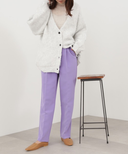 N.（N. Natural Beauty Basic）（エヌエヌナチュラルビューティーベーシック）の「【S Size Line】◆ストレッチタックストレートカラーパンツ（スラックス・レディース・パープル/ブラック/ナチュラル/イエロー・SMALL/MEDIUM）」の14枚目の写真