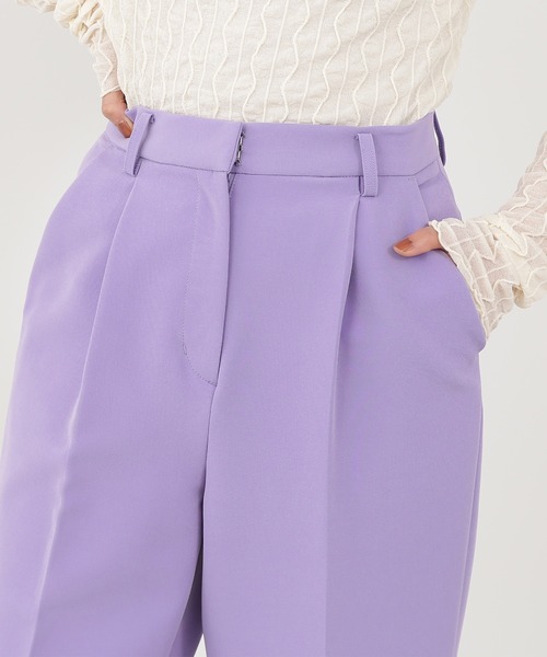 N.（N. Natural Beauty Basic）（エヌエヌナチュラルビューティーベーシック）の「【S Size Line】◆ストレッチタックストレートカラーパンツ（スラックス・レディース・パープル/ブラック/ナチュラル/イエロー・SMALL/MEDIUM）」の16枚目の写真