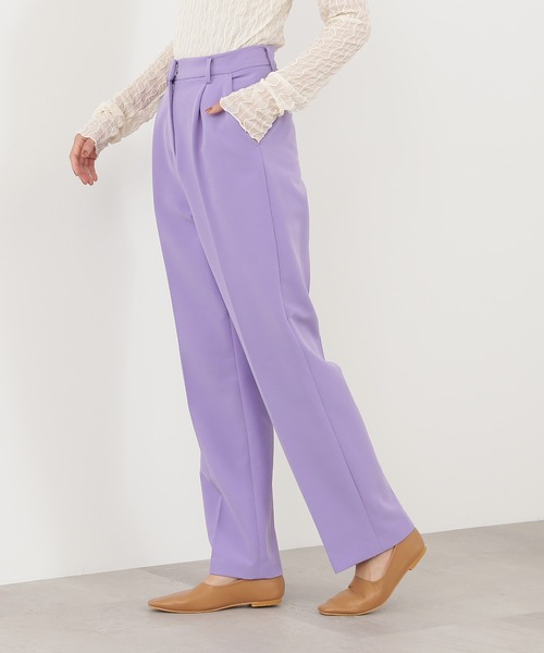 N.（N. Natural Beauty Basic）（エヌエヌナチュラルビューティーベーシック）の「【S Size Line】◆ストレッチタックストレートカラーパンツ（スラックス・レディース・パープル/ブラック/ナチュラル/イエロー・SMALL/MEDIUM）」の12枚目の写真