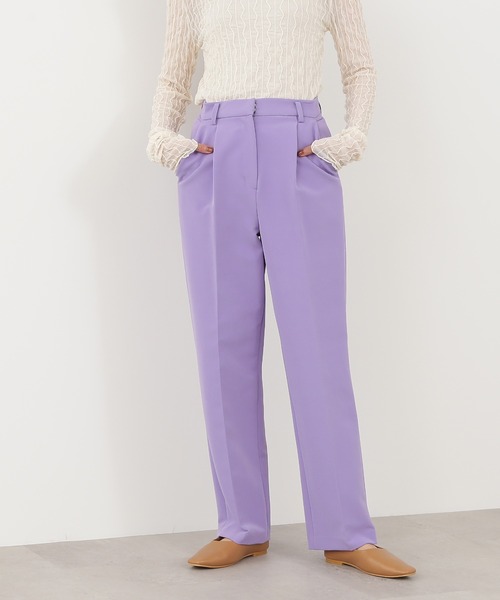 N.（N. Natural Beauty Basic）（エヌエヌナチュラルビューティーベーシック）の「【S Size Line】◆ストレッチタックストレートカラーパンツ（スラックス・レディース・パープル/ブラック/ナチュラル/イエロー・SMALL/MEDIUM）」の15枚目の写真