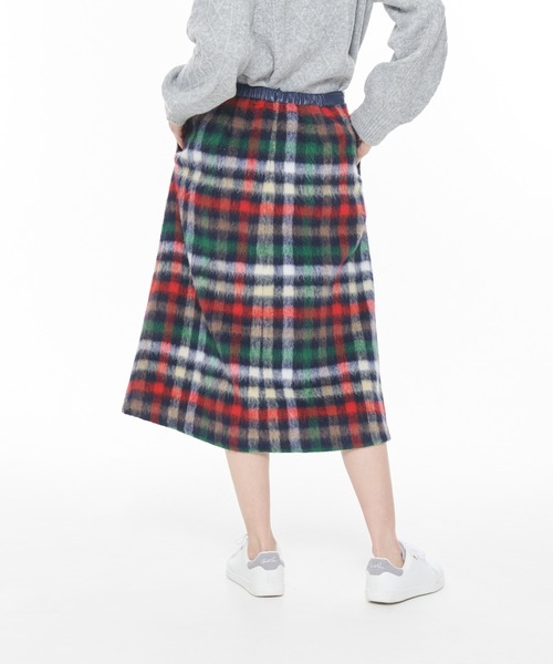 Arnold Palmer（アーノルドパーマー）の「ビッグハウスチェック シャギーメルトン スカート（スカート・レディース・ベージュ/ネイビー・M/L）」の9枚目の写真