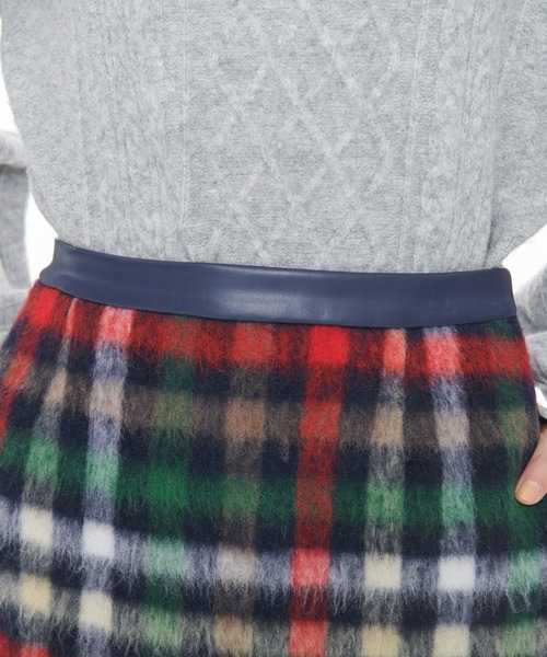 Arnold Palmer（アーノルドパーマー）の「ビッグハウスチェック シャギーメルトン スカート（スカート・レディース・ベージュ/ネイビー・M/L）」の3枚目の写真