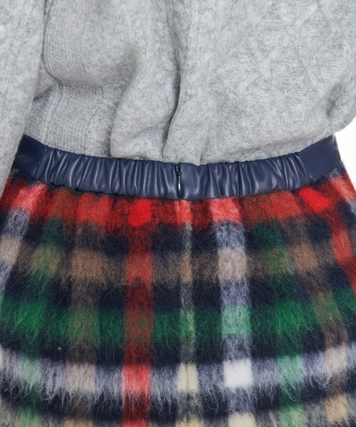 Arnold Palmer（アーノルドパーマー）の「ビッグハウスチェック シャギーメルトン スカート（スカート・レディース・ベージュ/ネイビー・M/L）」の10枚目の写真