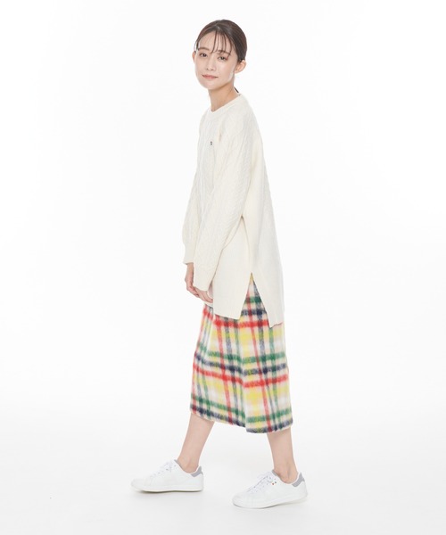 Arnold Palmer（アーノルドパーマー）の「ビッグハウスチェック シャギーメルトン スカート（スカート・レディース・ベージュ/ネイビー・M/L）」の6枚目の写真