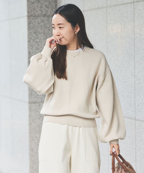 coen（コーエン）の「[洗える］あったかグラフェンクルーネックニット（ニット/セーター・レディース・オレンジ/ブラック/グレー/ナチュラル・M/L）」の3枚目の写真