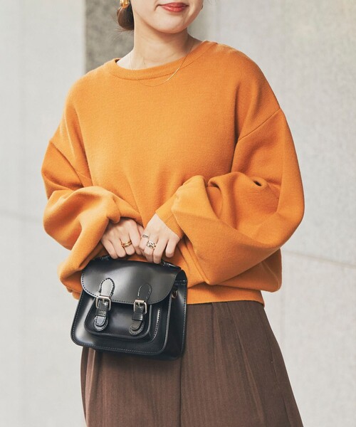 coen（コーエン）の「[洗える］あったかグラフェンクルーネックニット（ニット/セーター・レディース・オレンジ/ブラック/グレー/ナチュラル・M/L）」の4枚目の写真