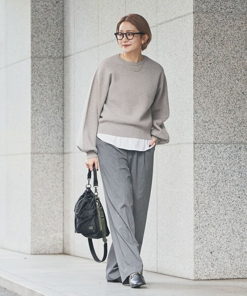 coen（コーエン）の「[洗える］あったかグラフェンクルーネックニット（ニット/セーター・レディース・オレンジ/ブラック/グレー/ナチュラル・M/L）」の5枚目の写真