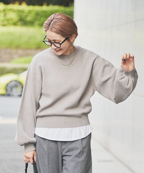 coen（コーエン）の「[洗える］あったかグラフェンクルーネックニット（ニット/セーター・レディース・オレンジ/ブラック/グレー/ナチュラル・M/L）」の6枚目の写真