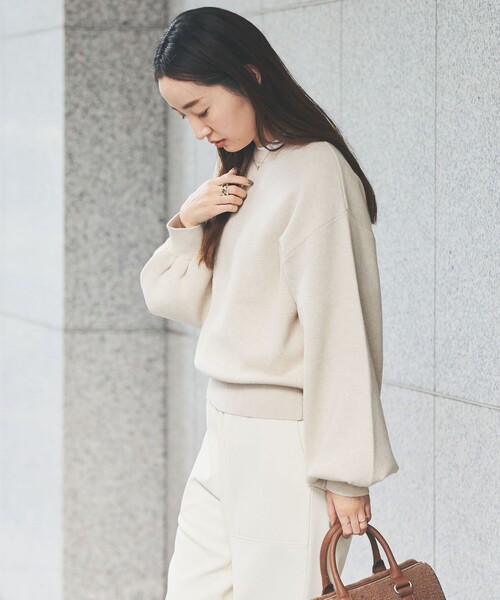 coen（コーエン）の「[洗える］あったかグラフェンクルーネックニット（ニット/セーター・レディース・オレンジ/ブラック/グレー/ナチュラル・M/L）」の12枚目の写真