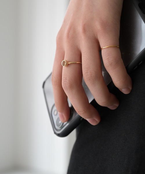 CANAL JEAN(キャナルジーン)の「Pt stoneプチリング(リング・レディース・グレー/グリーン/ホワイト/ベージュ・ONE SIZE)」の6枚目の写真