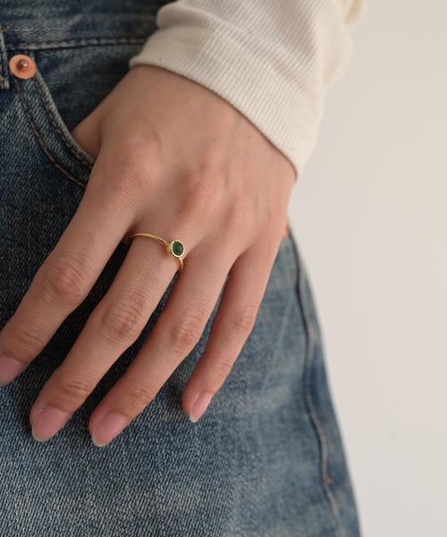 CANAL JEAN(キャナルジーン)の「Pt stoneプチリング(リング・レディース・グレー/グリーン/ホワイト/ベージュ・ONE SIZE)」の7枚目の写真