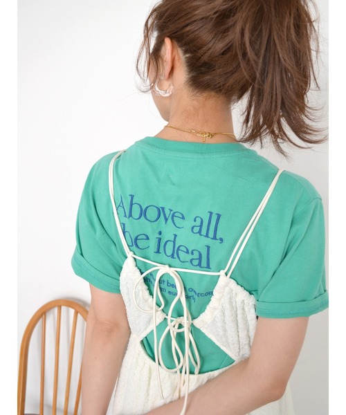 Ungrid（アングリッド）の「カラーエンブロイダリーTee（Tシャツ/カットソー・レディース・チャコールグレー/オフホワイト/ピンク/グリーン/オレンジ・FREE）」の13枚目の写真