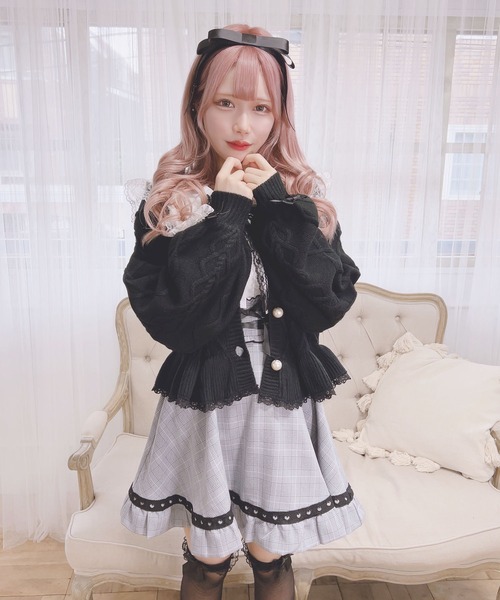 MA*RS(アメーバーマーズ)の「裾フリルショートカーディガン(カーディガン/ボレロ・レディース・ホワイト/ピンク/ブラック・FREE)」の6枚目の写真