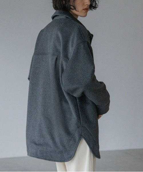 TENTO(テント)の「ステンカラー ビーバーショートコート(ステンカラーコート・レディース・ベージュ/チャコールグレー・38/36)」の16枚目の写真