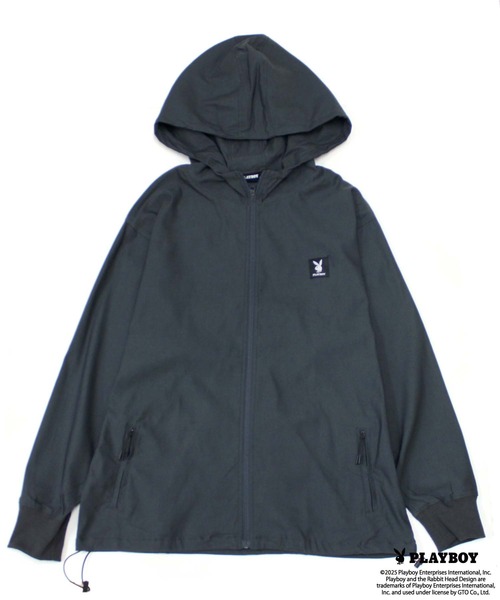 PLAYBOY(プレイボーイ)の「PLAYBOYスーパーストレッチジップパーカー(パーカー・メンズ・チャコール/ブラック・M/L/XL)」の5枚目の写真