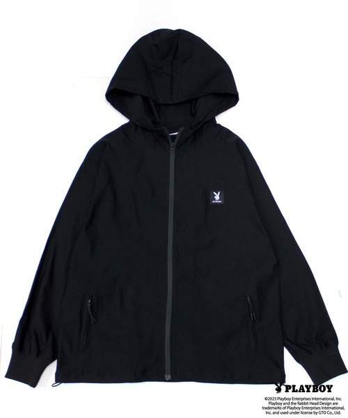 PLAYBOY(プレイボーイ)の「PLAYBOYスーパーストレッチジップパーカー(パーカー・メンズ・チャコール/ブラック・M/L/XL)」の6枚目の写真