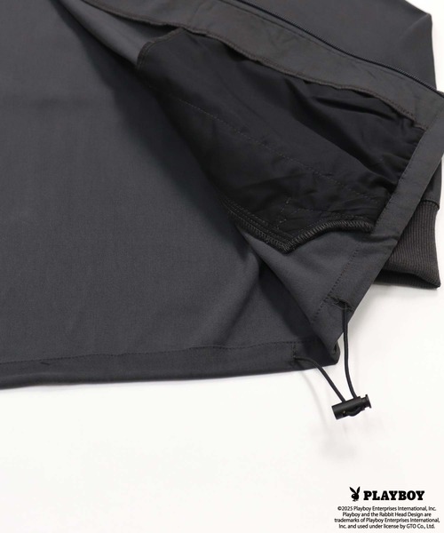 PLAYBOY(プレイボーイ)の「PLAYBOYスーパーストレッチジップパーカー(パーカー・メンズ・チャコール/ブラック・M/L/XL)」の9枚目の写真