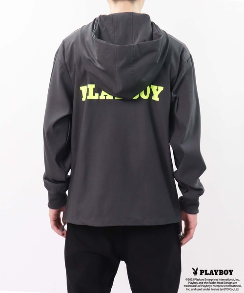 PLAYBOY(プレイボーイ)の「PLAYBOYスーパーストレッチジップパーカー(パーカー・メンズ・チャコール/ブラック・M/L/XL)」の15枚目の写真