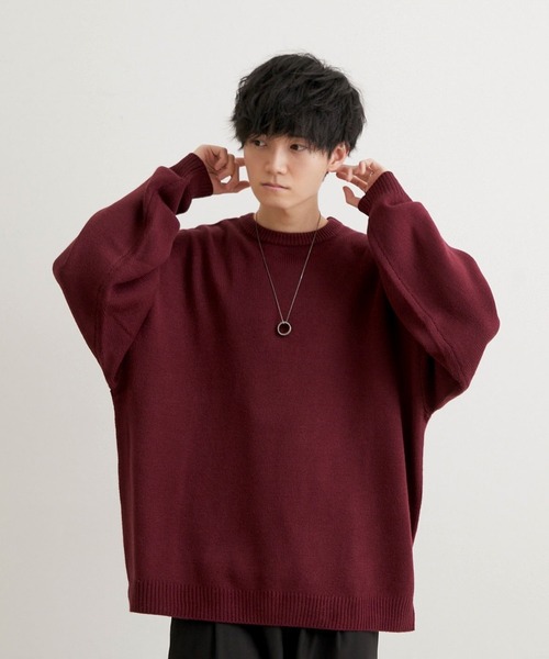 JUNRED(ジュンレッド)の「こめ×JUNRed サイドボタンルーズニットプルオーバー(ニット/セーター・メンズ・チャコールグレー/ワイン/ブルー系その他4・S/M/L)」の3枚目の写真