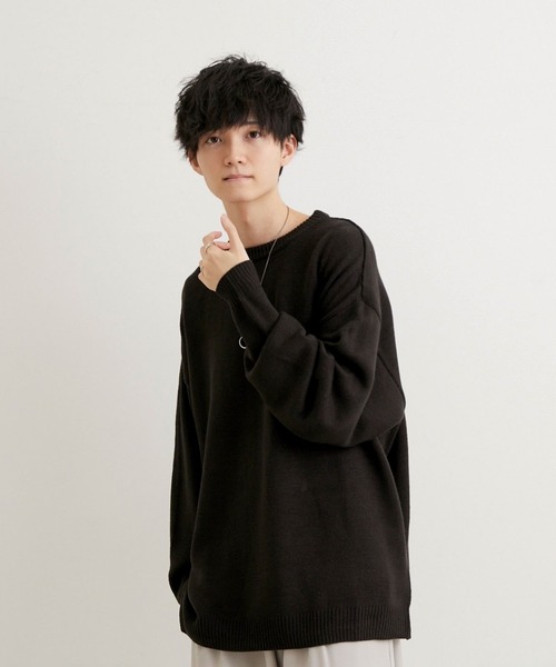 JUNRED(ジュンレッド)の「こめ×JUNRed サイドボタンルーズニットプルオーバー(ニット/セーター・メンズ・チャコールグレー/ワイン/ブルー系その他4・S/M/L)」の5枚目の写真