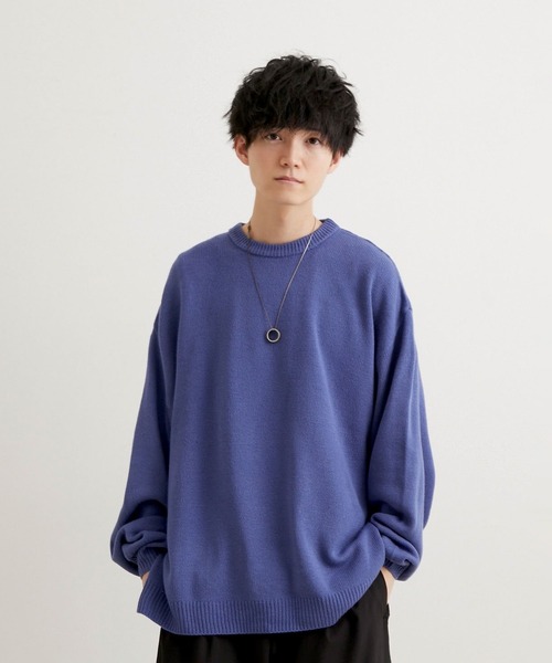 JUNRED(ジュンレッド)の「こめ×JUNRed サイドボタンルーズニットプルオーバー(ニット/セーター・メンズ・チャコールグレー/ワイン/ブルー系その他4・S/M/L)」の8枚目の写真