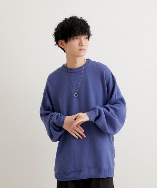 JUNRED(ジュンレッド)の「こめ×JUNRed サイドボタンルーズニットプルオーバー(ニット/セーター・メンズ・チャコールグレー/ワイン/ブルー系その他4・S/M/L)」の9枚目の写真