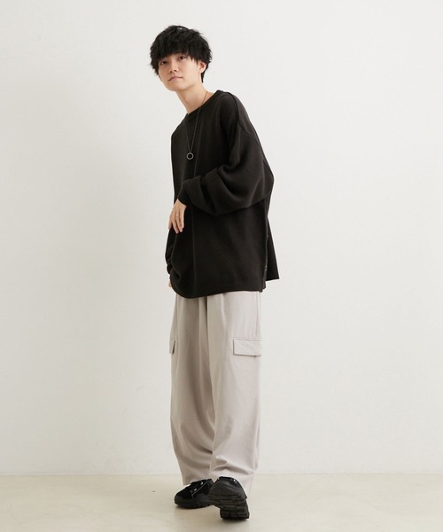 JUNRED(ジュンレッド)の「こめ×JUNRed サイドボタンルーズニットプルオーバー(ニット/セーター・メンズ・チャコールグレー/ワイン/ブルー系その他4・S/M/L)」の11枚目の写真