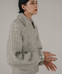 WILLFULLY | layered collar double yarn floatingly knit(ニット/セーター)