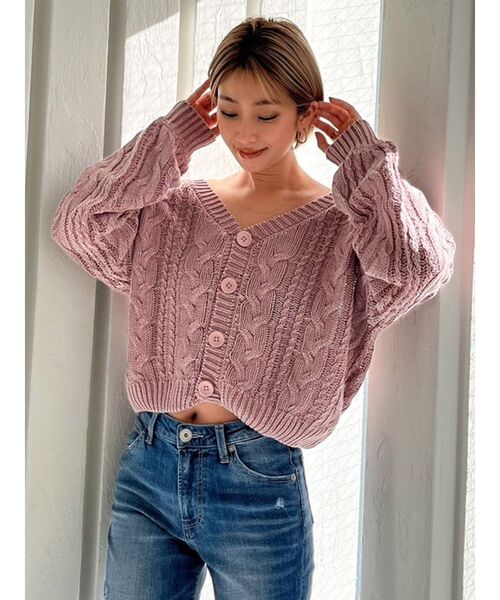 GYDA（ジェイダ）の「2WAYブリーチBACKボタン ニットトップス（ニット/セーター・レディース・オリーブ/ピンク/ネイビー・FREE）」の7枚目の写真