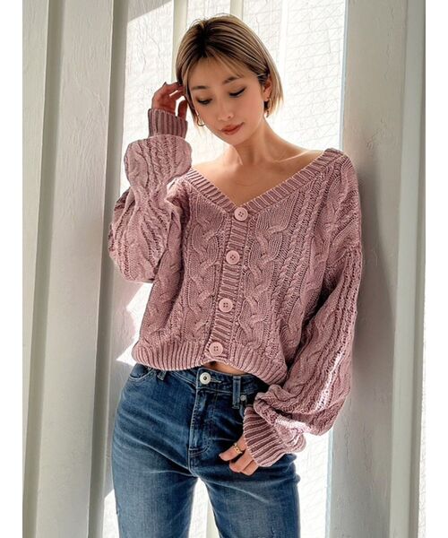 GYDA（ジェイダ）の「2WAYブリーチBACKボタン ニットトップス（ニット/セーター・レディース・オリーブ/ピンク/ネイビー・FREE）」の9枚目の写真