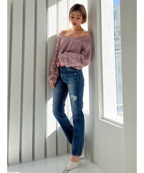 GYDA（ジェイダ）の「2WAYブリーチBACKボタン ニットトップス（ニット/セーター・レディース・オリーブ/ピンク/ネイビー・FREE）」の11枚目の写真