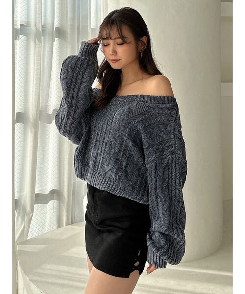 GYDA（ジェイダ）の「2WAYブリーチBACKボタン ニットトップス（ニット/セーター・レディース・オリーブ/ピンク/ネイビー・FREE）」の13枚目の写真